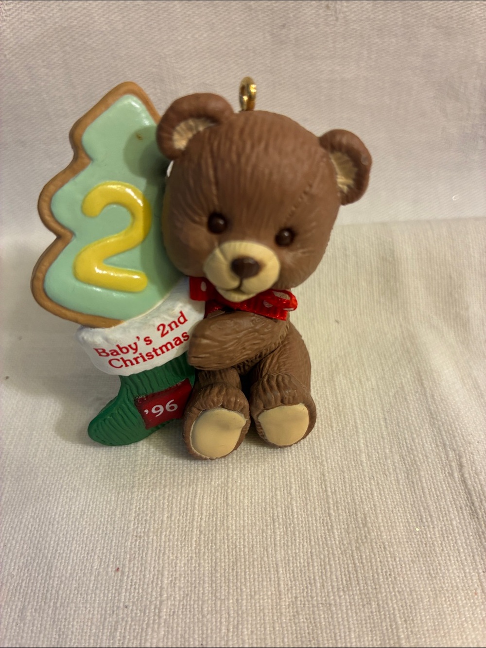 Hallmark Keepsake Baby's Second Christmas Teddy Bear Brown 1996 - Picture 3 of 11